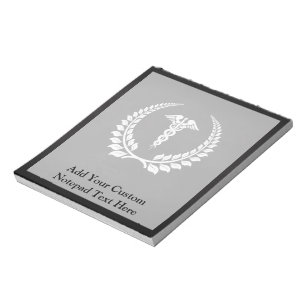 Medical Caduceus Laurel Notepad