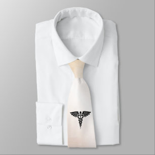 Medical Caduceus Look of Rustic Marble Tie