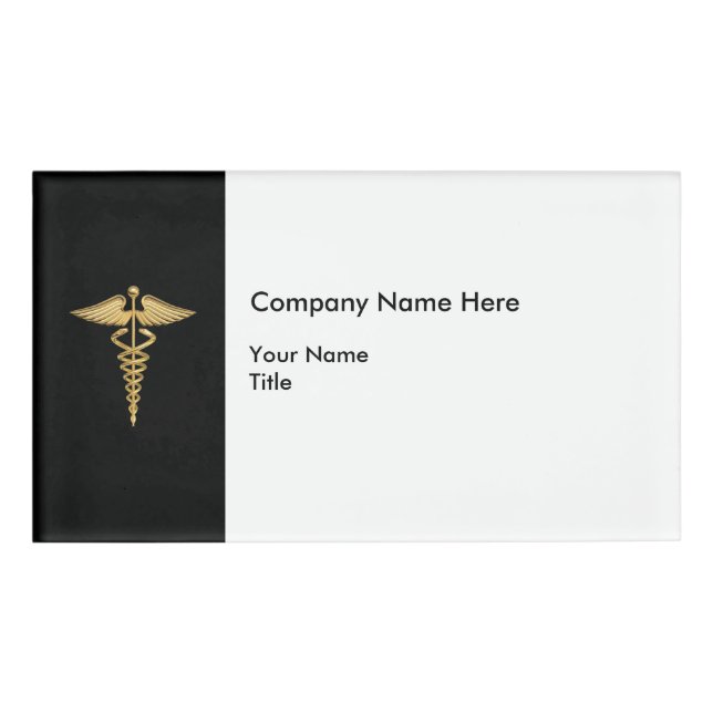 Medical Caduceus Office Staff Name Badges (Front)