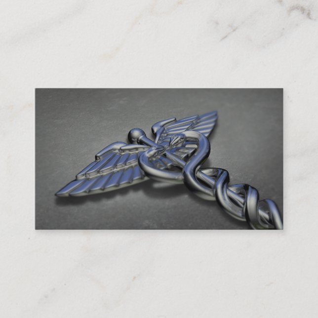 Medical Caduceus Symbol - Business Card (Front)