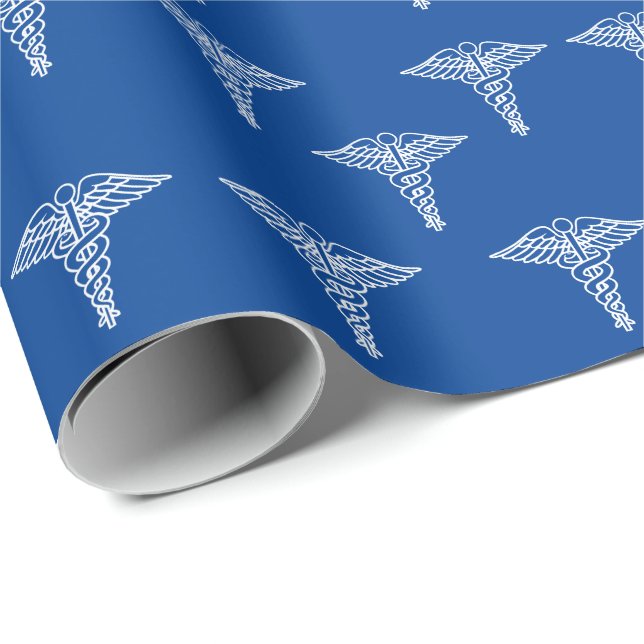 Medical Caduceus Wrapping Paper (Roll Corner)