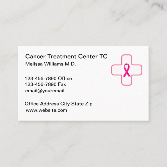 Medical Cancer Treatment Centre Oncologist Business Card (Front)