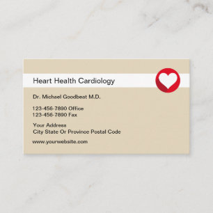Medical Cardiologist Heart Health Business Cards