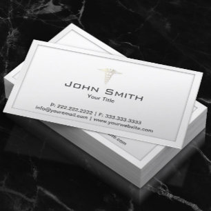 Medical Care Doctor Elegant White Border Business Card