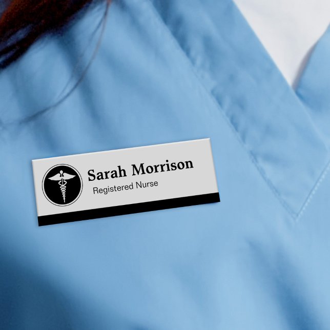 Medical Care Logo Physician Registered Nurse Name Tag (Creator Uploaded)