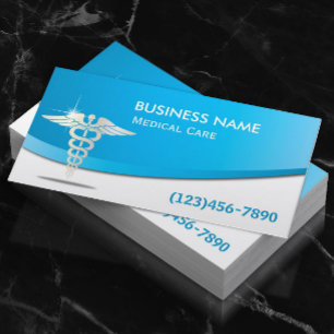 Medical Care Modern Blue Curve Business Card