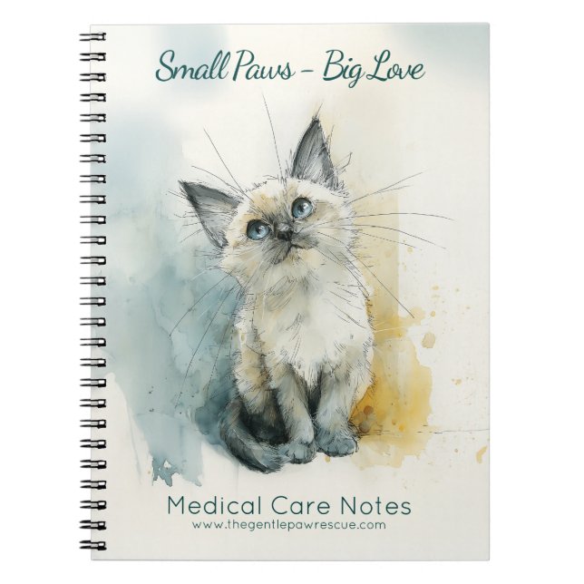 Medical Care Notes Animal Rescue Notebook (Front)
