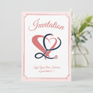 Medical Care, Nurse. Stethoscope & Heart Template