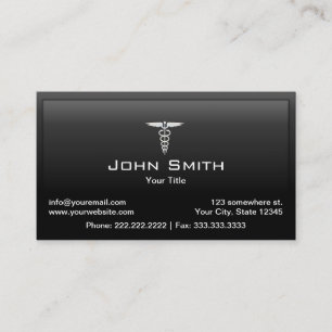 Medical Care Professional Black Framed Business Card