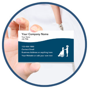 Medical Care Senior Wheelchair Business Cards