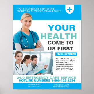Medical Centre and Clinic Template Poster