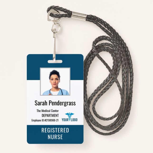 Medical Centre Nurse Employee Photo ID ID Badge (Front with Lanyard)
