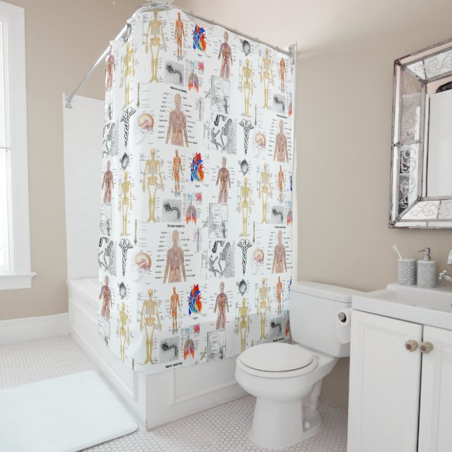 Medical Charts full colour Shower Curtain (In Situ)