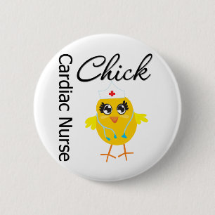 Medical Chick v1 Cardiac Nurse 6 Cm Round Badge