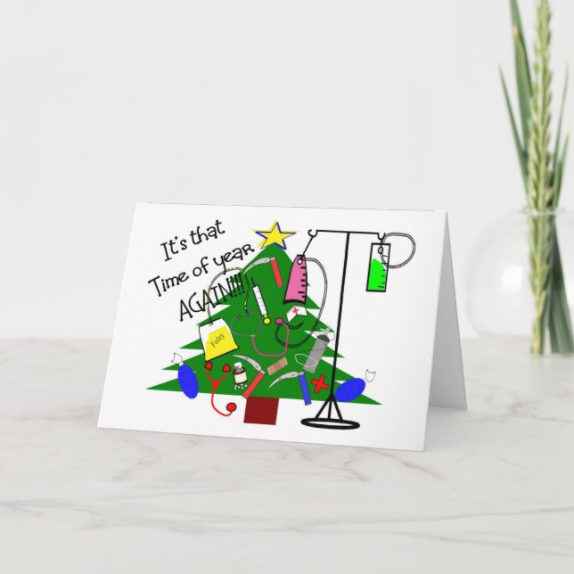 Medical christmas Tree Gifts--Funny Holiday Card (Front)