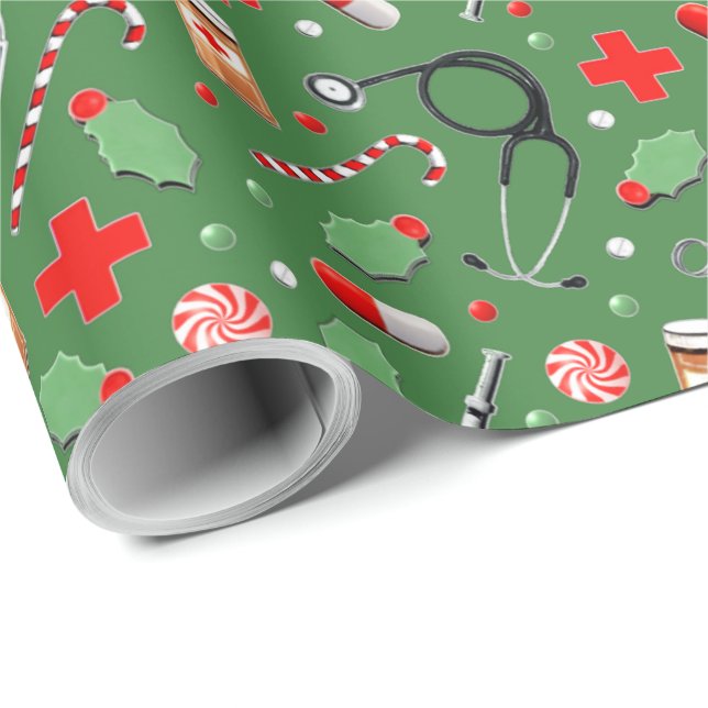 Medical Christmas Wrapping Paper (Roll Corner)