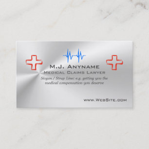 Medical Claims Lawyer luxury silver-effect Business Card