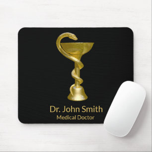 Medical Classy Snake Bowl Hygieia Gold Caduceus Mouse Mat