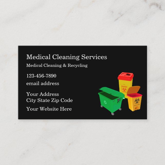 medical Cleaning And Recycling Services Business Card (Front)