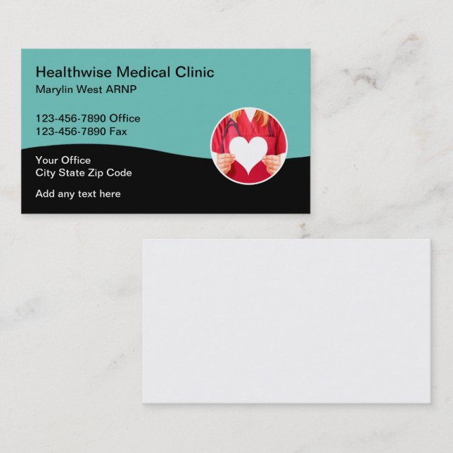 Medical Clinic Nurse Practitioner  Business Card (Front/Back)