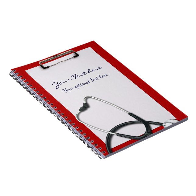 Medical Clipboard with Stethoscope - Notebook (Right Side)