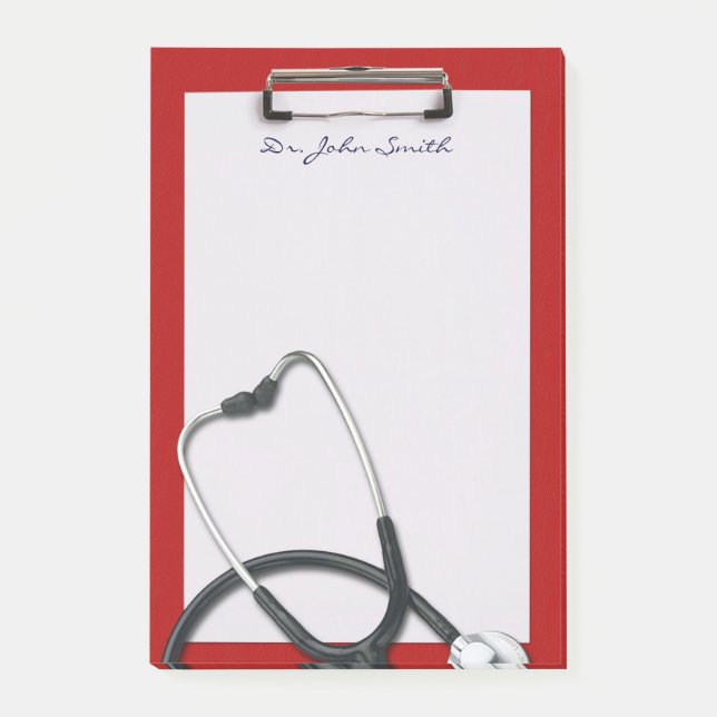 Medical Clipboard with Stethoscope Post-it® Notes (Front)