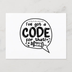 Medical Code ICD Coding I've Got A Code For That Postcard