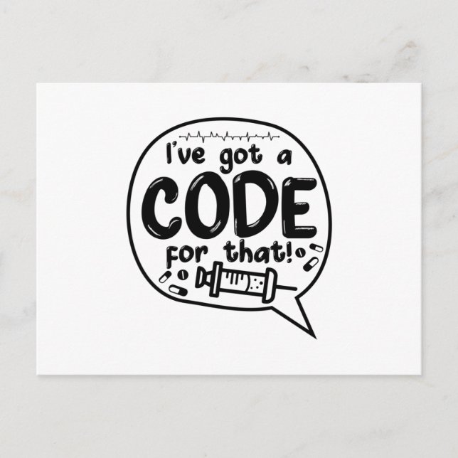 Medical Code ICD Coding I've Got A Code For That Postcard (Front)