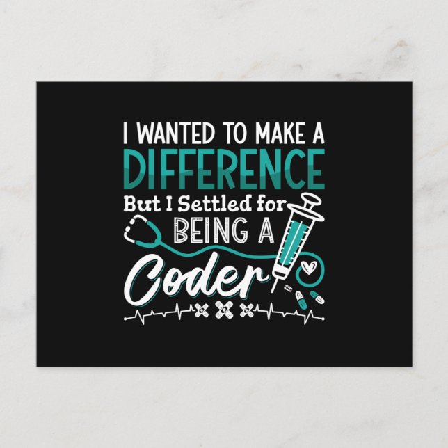 Medical Coder Being A Coder ICD Coding Programmer Postcard (Front)