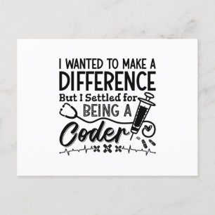 Medical Coder Being A Coder ICD Programmer Coding Postcard