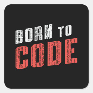 Medical Coder Born To Code ICD Coding Programmer Square Sticker