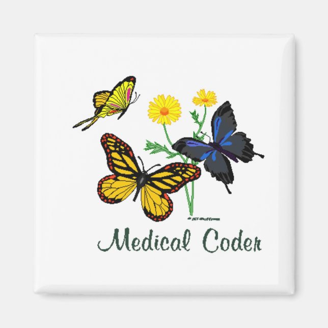 Medical Coder Butterflies Magnet (Front)