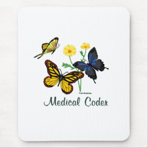 Medical Coder Butterflies Mouse Mat