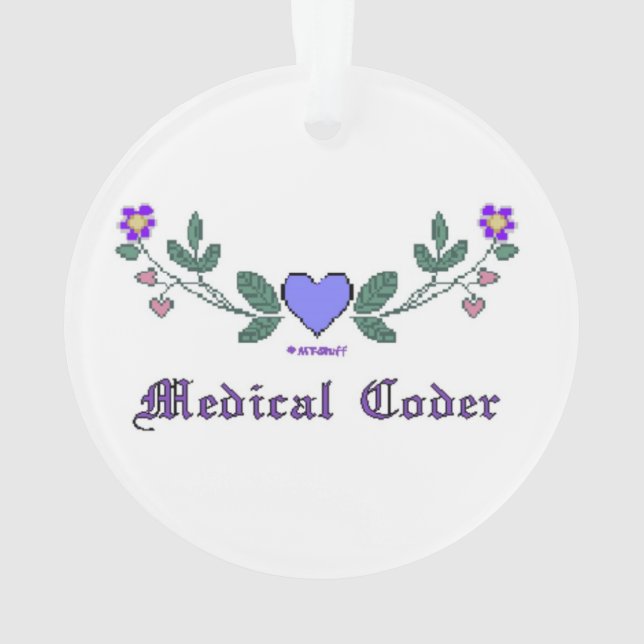 Medical Coder Cross Stitch Print Ornament (Back)