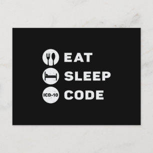 Medical Coder Eat Sleep Code Coding ICD Programmer Postcard