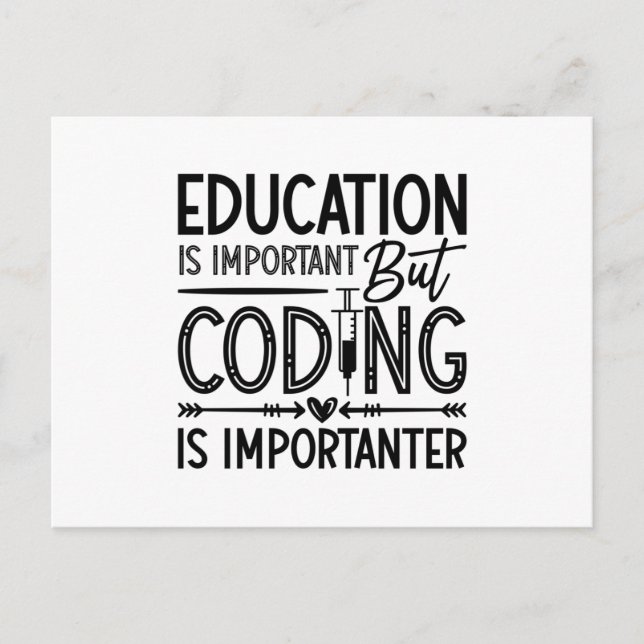 Medical Coder Education Is Important Coding ICD Postcard (Front)