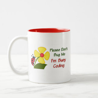 Medical Coder Ladybug Two-Tone Coffee Mug