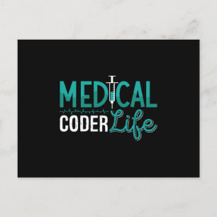 Medical Coder Life Assistant ICD Coding Programmer Postcard