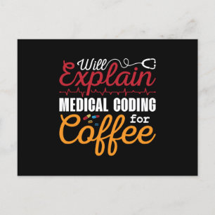 Medical Coder Medical Coding Coffee ICD Coding Postcard