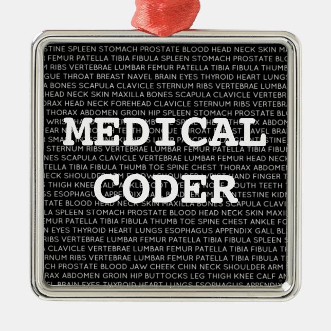 Medical Coder Medical Terminology Christmas Metal Tree Decoration (Front)