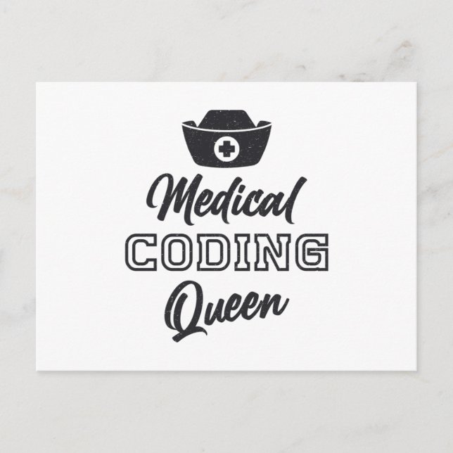 Medical Coder Queen Coding ICD Programmer Gift Postcard (Front)