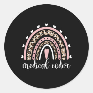 Medical Coder Rainbow Medical Coding Clinical Code Classic Round Sticker
