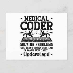 Medical Coder Solving Problems Coding Assistant Postcard
