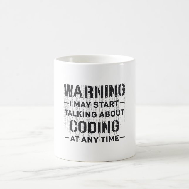 Medical Coder Warning I May Start Coding Gift Coffee Mug (Center)