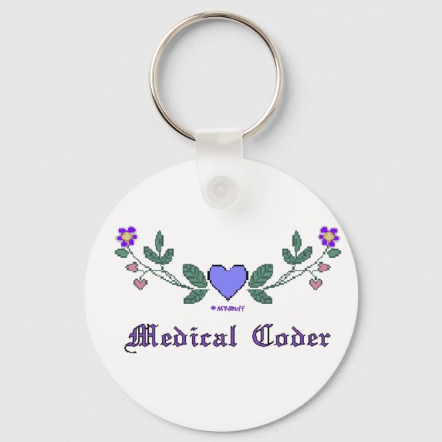 Medical Coders Blue CS Print Key Ring (Front)