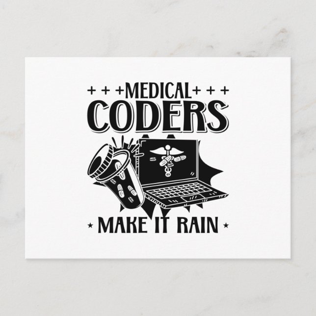 Medical Coders Make It Rain Coding Medical Coder Postcard (Front)