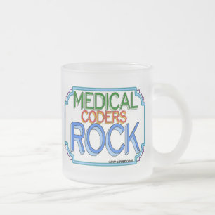 Medical Coders Rock Frosted Glass Coffee Mug