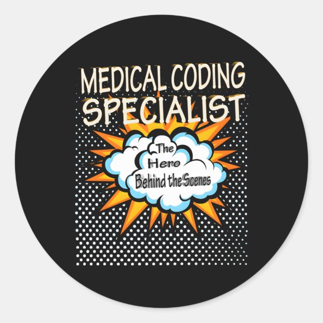 Medical Coding Specialist Hero Job Classic Round Sticker (Front)