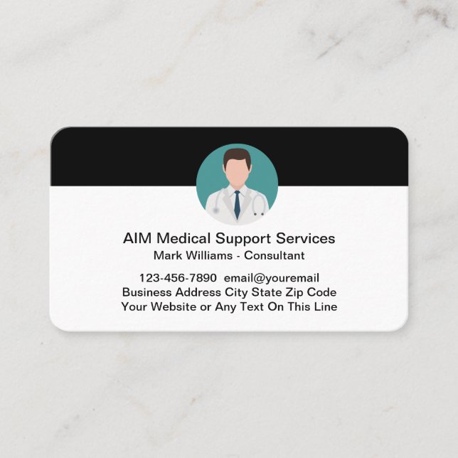 Medical Consultant Healthcare Business Cards (Front)
