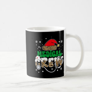 Medical Crew Nurse Leopard Santa Hat Stethoscope C Coffee Mug